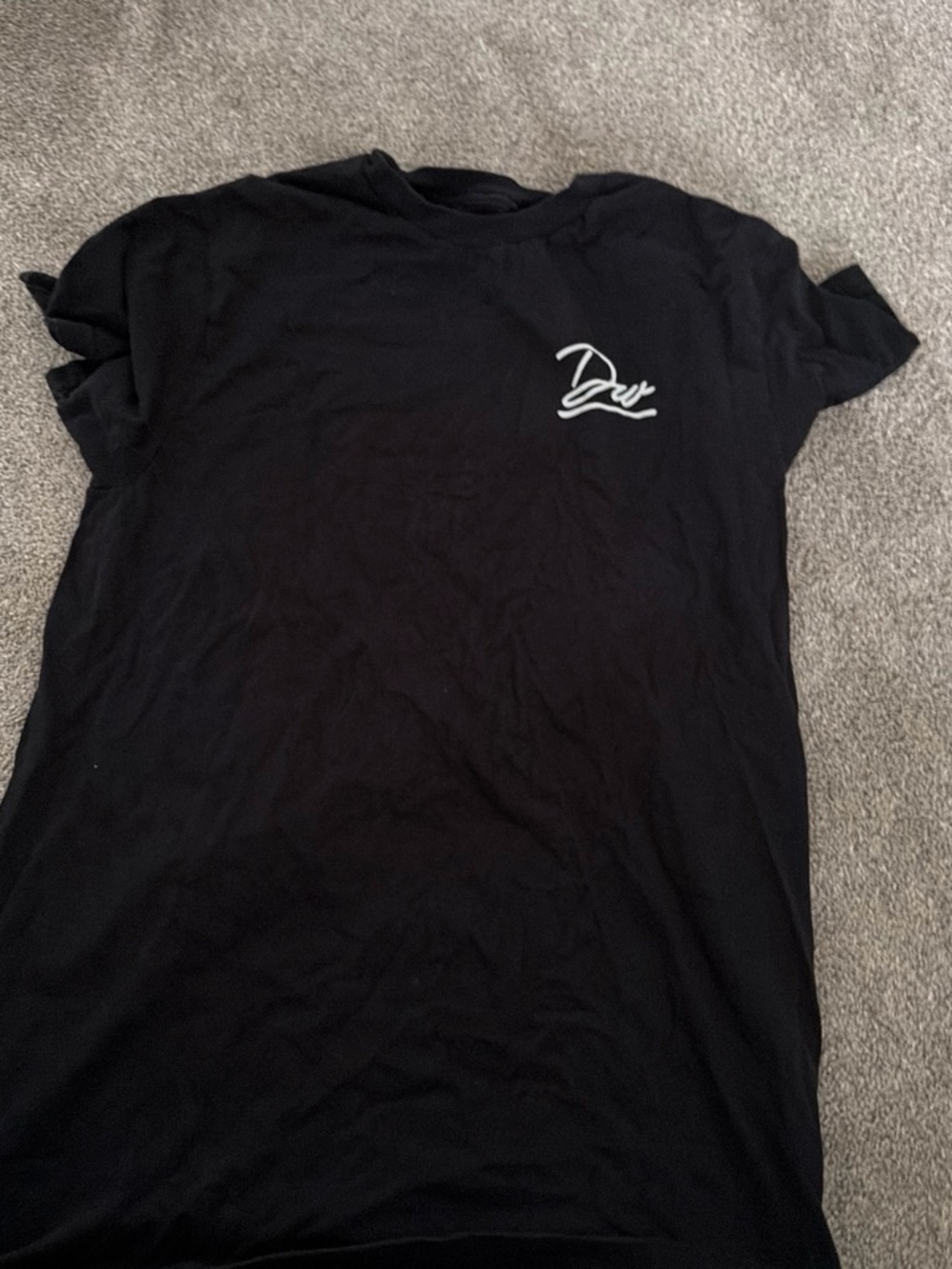 Men's Black Crewneck Short-Sleeve Tee with Signature Chest Script